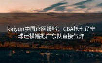 kaiyun中国官网爆料：CBA抢七辽宁球迷横幅把广东队直接气炸